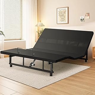Mixcous King Adjustable Bed Frame Heavy Duty 750 lbs - Zero Gravity Electric Base with Wireless Remote for Back Pain Relief, Head & Foot Incline, Easy Assembly