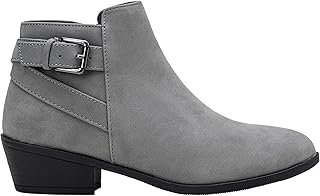 Women's Short Ankle Boots Low Heel, Western Cutout Perforated Booties