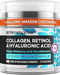 Anti-Aging Face Moisturizer with Retinol, Collagen & Hyaluronic Acid - Made in USA - Moisturizer Face Cream for Women & Men - Firming & Hydrating Neck Cream - Day & Night Skin Care - 1.7 fl oz