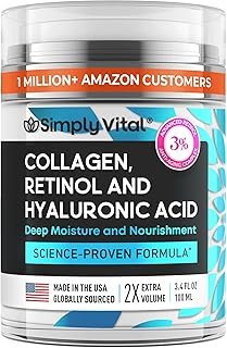 Anti-Aging Face Moisturizer with Retinol, Collagen & Hyaluronic Acid - Made in USA - Moisturizer Face Cream for Women & Men - Firming & Hydrating Neck Cream - Day & Night Skin Care - 3.38 fl oz
