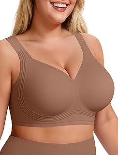 Bras for Women Supportive Wireless Push Up Bra Full Coverage No Underwire Seamless Plus Size for Older Women