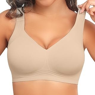 Womens Seamless Wireless Supportive Bra Push Up Comfort Soft No Underwire Full Coverage T-Shirt Bra