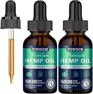 Неmр Oil Drops (2 Pack) for Pain Relief,Anxiety,Skin - High Potency Strength Organic Hemp Tincture - Natural Неmр Oils Extract-Неmр Supplements Vegan, Non-GMO