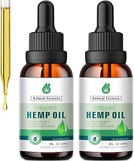 2 Pack Hemp Oil Organic Premium for Pain Relief, Skin, Anxiety - 2,800,000 Maximum Strength - 100% Natural Hemp Drops Tincture - Hemp Oils with Vegan, Non-GMO Grown