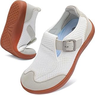 Womens Walking Shoes Wide Diabetic Shoes for Women Slip On Barefoot Orthopedic Bunion Neuropathy Arthritis Edema Bunion Sneakers Indoor Outdoor with Zero Drop Rubber Sole