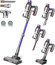 Cordless Stick Vacuum Cleaner for Home: Power Suction Vacuum Tangle-Free Lightweight Design & 2600mAh Detachable Battery Up to 50mins Runtime for Pet Hair Carpet Hardwood Floor