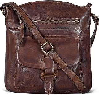 Leather Crossbody Bag For Women With Adjustable Sling Strap - Medium Size Crossover Shoulder Handbag Purse