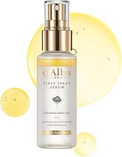 d'alba Piedmont Italian White Truffle First Spray Serum, Vegan Skin Care, Hydrating Face Moisturizer, Glow Serum for Radiant Skin, Non Comedogenic, All In One Mist (1.69 fl oz.)