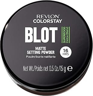 Revlon ColorStay Blot Face Makeup Setting Powder, Mattifying, Blurring & Oil Absorbing, Absorbs Sebum, Blurs Imperfections and Reduces Pore Appearance, 0.5 Oz