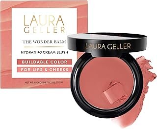 LAURA GELLER NEW YORK The Wonder Balm Cream Blush - Hydrating Weightless Subtle Hint of Color + Glow for Mature Skin - Vegan Squalane - Apply to Cheeks & Lips (02 Pinch-Me Pink)