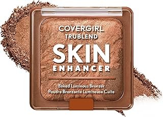 COVERGIRL TruBlend Skin Enhancer Baked Luminous Bronzer, with Hyaluronic Acid & White Rose Extract, Blends Seamlessly - 320 Caramel (Medium Bronze with Copper Swirls)