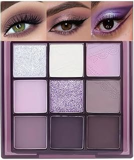 9 Colors Taupe Eyeshadow Palette Set - Mauve Purple Taupe Eye Shadow Palette Makeup for Older Women, Matte & Glitter Shimmer Natural Finish, Perfect for Mature Eyelids and Subtle, Elegant Looks