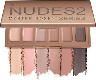 MYSTER ROSEY Nudes 2 Series Mini Eyeshadow Palette, Velvety Matte&Satin Finish, 6 Nude Taupe & Brown Neutral Eye Shadows, Travel Friendly Size, Vegan, Cruelty -free