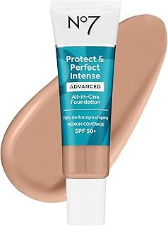 No7 Protect & Perfect Advanced All in One Foundation - Cool Beige - Age Defying Foundation Makeup with SPF 50 - Makeup Base Cream Helps to Reduces Redness & Blurs Visible Pores (30ml)