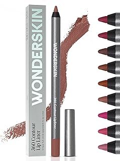 Wonderskin Lipliner Pencil - 360 Contour Lipliner, Long Lasting, Sharpenable, Waterproof and Transfer-Proof Brown Lip Liner Pencil (Saddle)