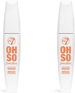 W7 Oh So Sensitive Hypoallergenic Mascara - Black Mascara For Sensitive Eyes With Vitamin E - Vegan - 2 Pack