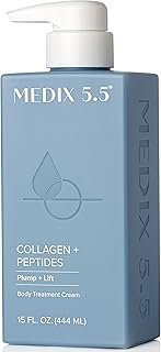 MEDIX 5.5 Collagen Cream Skin Care Face Lotion & Body Lotion For Dry Skin | Anti Aging Collagen Peptides Firming Cream Body Moisturizers Lifts, Firms, & Tightens For Younger Looking Skin, 15 Fl Oz