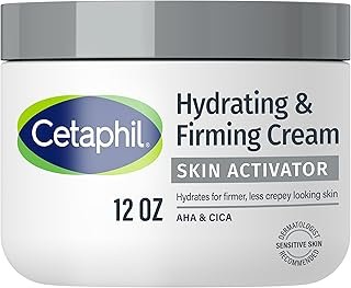 Cetaphil Skin Activator Hydrating & Firming Body Cream 12oz, Mandelic Acid (AHA) and Centella Asiatica (CICA) Cream, Hydrates and Firms Aging Skin, Anti-Aging Skincare, 12 oz