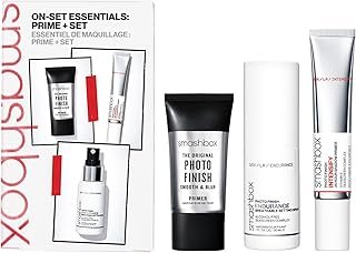 Smashbox On-Set Essentials: Prime + Set Makeup | Trio of Essentials Gift Set Including Primers + Setting Spray for On The Go