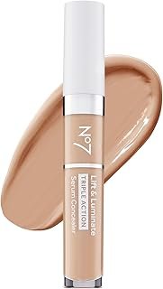 No7 Lift & Luminate Triple Action Serum Concealer - Light - Anti Aging Liquid Concealer Makeup for Blemishes & Dark Circles - Medium to Full Coverage Concealer for Face (8ml)