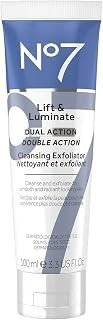 No7 Lift & Luminate Cleansing & Exfoliating Face Wash, 3.3 Fl Oz
