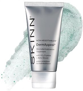 SKINN DermAppeal Microdermabrasion Facial Scrub - Anti-Aging Face Exfoliating Treatment for Dark Spots, Wrinkles & Dull Skin - Men & Women Brightening Exfoliator with Vitamin C & Fruit Enzymes - 2oz