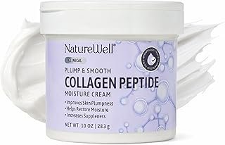 NATURE WELL Collagen Peptide Cream for Face, Body & Hands – Firming Moisturizer for Crepey Skin, Anti-Aging Hydrating Lotion for Dry Skin, Smooths Wrinkles & Boosts Elasticity, Non-Greasy, 10 Oz