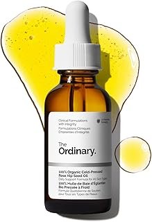 The Ordinary 100% Organic Cold-Pressed Rose Hip Seed Oil, Addresses Signs of Aging by Improving the Appearance of Uneven Skin Tone, Supporting Skin Elasticity, 1 Fl Oz