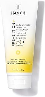 IMAGE Skincare PREVENTION+ Daily Ultimate Protection Moisturizer, SPF 50 Face Sunscreen Lotion, Zinc Oxide, Blendable with No White Cast, 3.2 oz