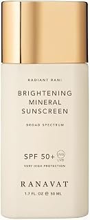 RANAVAT Brightening Mineral Face Sunscreen - Broad-Spectrum SPF 50 Mineral Sunscreen with Zero White Cast - Boosts Radiance & Helps Protect Against Signs of Aging - Safe for Sensitive Skin (50 ml)