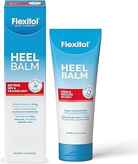 Flexitol Heel Balm, Cracked Heel Cream & Foot Balm, Intensive Hydration for Dry, Rough Feet & Heels, Urea-Based Moisturizing Cream, 4 oz Tube