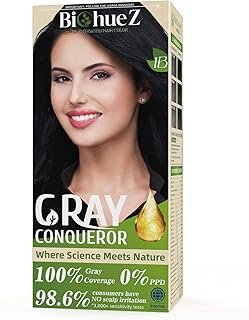 Permanent Hair Dye Gray Coverage Hair Dye PPD-Free Permanent Hair Color for Women 1B Obsidian Noir Black Natural Black