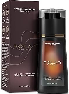 Polar Haircare - Dark Brown Shampoo Hair Dye Shampoo for Women - Unisex Gray Hair Semi-Permanent Hair Dye - Natural Coloring Kit - Quick Application, Skin-Safe Product for Any Age - 6.76 Fl Oz Color