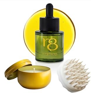 regener8 3-in-1 Hormonal Hair Loss & Thinning Treatment - Scalp Reset System With Multi-Signal Hair Growth Oil, Massage Brush & Cortisol-Reducing Candle - Complete Hair Revival Bundle for Women