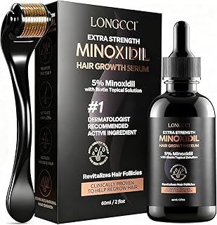 5% Minoxidil Hair Growth Serum for Women: Extra Strength Hair Loss Treatment with Biotin for Thinning Hair - Regrowth Topical Solution (2 Fl Oz (Pack of 1))