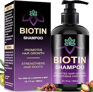 Biotin Hair Growth & Thickening Shampoo with Root Activator, Hair Loss Shampoo for Men And Women, Strengthen Roots, Control Oil & Thicken Thin Hair, Sulfate-Free, for All Hair Types, 10.1 Fl Oz-Fresh