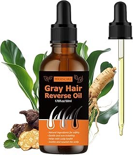 Herbal Gray Hair Reverse Essential Oil for Man & Woman, Grey Hair Darkening Conditioner Essence, Restore Natural Black Color With Usma Polygonum Multiflorum Herb Oil Blend for Hair Growth Serum