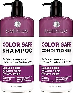 Color Safe Shampoo and Conditioner Set – Anti-Fade Protection for Color Treated, Dyed & Highlighted Hair – Sulfate & Paraben Free, Hydrating Formula with Rosemary, Coconut & Argan Oil for Women & Men