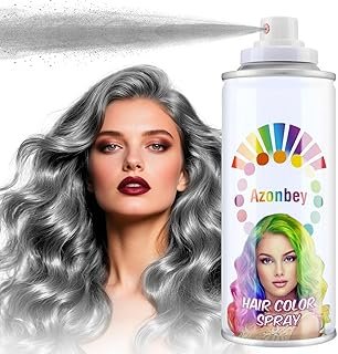 Gray Hair Spray,Hair Color Spray Temporary for Women Kids Men,Gentle Formula, Washable & Non-Sticky Hair Dye Spray,HairSpray,For Cosplay,Christmas,Halloween Crazy Hair Day,Festivals,Costume (Gray)