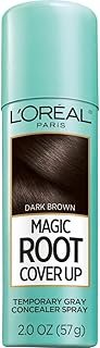 L'Oreal Paris Magic Root Cover Up Gray Hair Spray, 100% Gray Hair Coverage with Buildable, Lightweight, Transfer-Resistant, and Temporary Formula, Ammonia-Free, Dark Brown, 2 oz (1 Count)