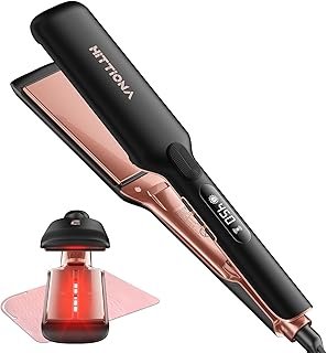 HITTIONA Professional 1.75” Wide Ceramic Hair Straightener, Infrared Flat Iron for Fast Styling, 5s Instant Heat Up for Thick & Long Hair, Anti-Frizz Ionic Tool, Worldwide Dual Voltage & Travel Ready