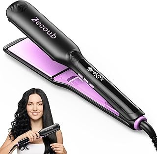 Wide Plate Hair Straightener for Thick Hair, 1.75 Inch Ionic Ceramic Flat Iron for Long, Coarse & Frizzy Hair, Fast 20s Heat-Up, 9 Temps to 450°F, Smooth Glide, Auto Shut Off, Dual Voltage