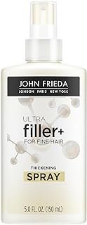 John Frieda ULTRAfiller+ Thickening Spray, Thickening & Strengthening Spray for Damaged or Thin Hair, Infused with Biotin and Hyaluronic Acid to Strengthen Hair for Thicker Fuller Results, 5 Oz