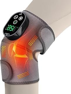 Cordless Heated Knee Massager 3-in-1 Electric Knee Massager with Heat Heating Pad Elbow Shoulder Pain Relief,Heated Knee Brace for Arthritis with Massage with 3 Vibration & 6 Heating Modes