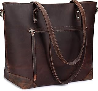 Vintage Genuine Leather Shoulder Bag Work Totes for Women Large