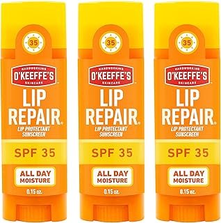 O'Keeffe's Lip Repair SPF 35 Lip Balm - Stick (3 Pack) - Sun-Safe Moisturizer for Extremely Cracked, Dry Lips
