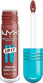 NYX PROFESSIONAL MAKEUP Lip IV Hydrating Glossy Lip Stain, Long-Lasting, Tinted, Vegan Formula with 12 HR Hydration - Hydra Honey (Brown)