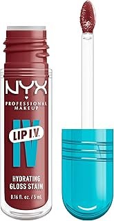NYX PROFESSIONAL MAKEUP Lip IV Hydrating Glossy Lip Stain with 12HR Hydration - Drippin In Rose (Pink)