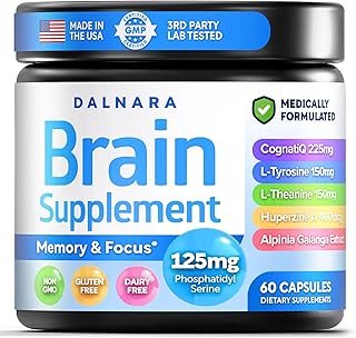 Brain Fog Supplement for Women – Memory & Focus Support for Perimenopause and Menopause – Cognitive Support with Phosphatidylserine, CognatiQ & L-Theanine – Brain Health Capsules – 60 Count