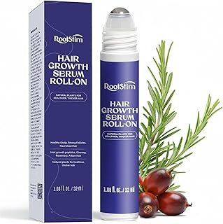 Hair Growth Serum Roll On with Rosemary, Caffeine & Biotin, Helps Support Fuller-Looking Hair, Clean Non-Greasy Scalp Serum for Thinning Hair 1.08 Fl Oz